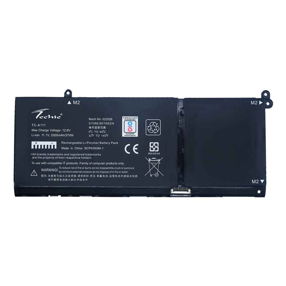 Techie Battery for Dell G91J0 – Dell Inspiron 14-5410, 15-3511, Latitude 3320, P112F001, Vostro 14-5410 Series Laptops (3300mAh, 3-Cell)