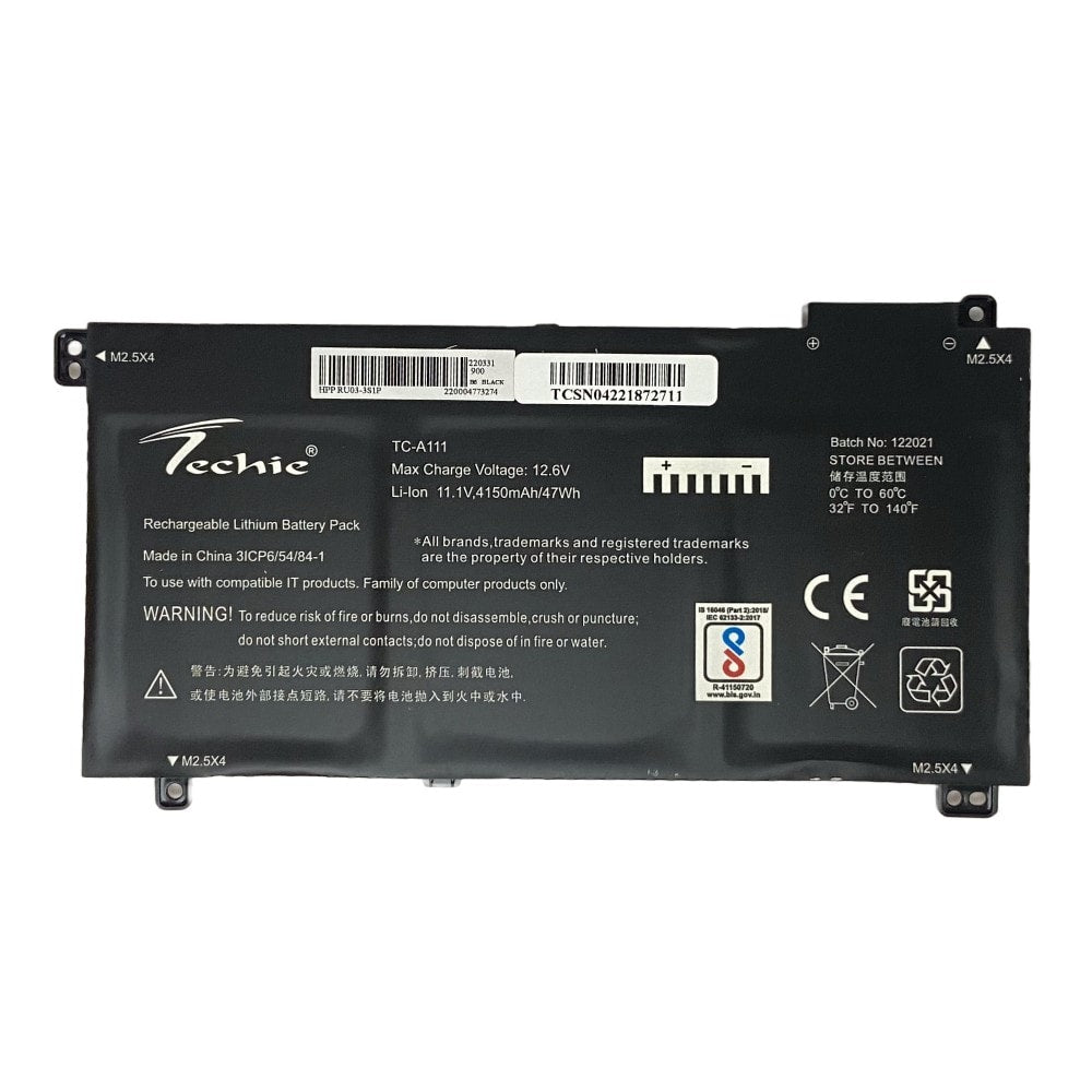 Techie Compatible Battery for HP RU03 - ProBook x360 11 G3/G4/G5 Series Laptops (4150mAh, 3-Cell)