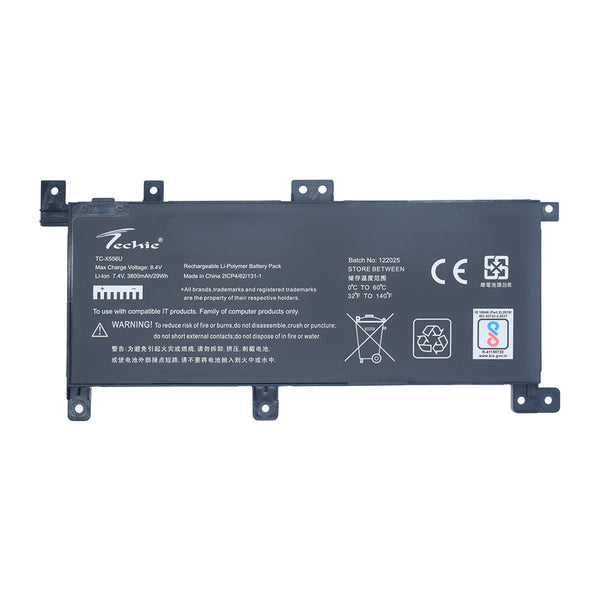 Techie Compatible Battery for ASUS X556U - C21N1509, X556UA, F556U, K556 Laptop (3800mAh, 2-Cell)