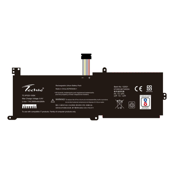 Techie Battery for Lenovo L16C2PB1 - L16C2PB2 IdeaPad IP320-15ISK, 320-14IAP, 320-15ABR Touch, XIAOXIN 5000 Laptops (3500mAh, 2-Cell)