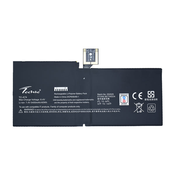 Techie Compatible Battery for Microsoft G3HTA038H– Surface Pro 5 1796, Pro 6 1807, Pro 6 1809 Series Laptops (5400mAh, 4-Cell)
