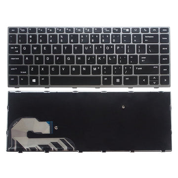 Techie Laptop Keyboard for HP EliteBook 840 G5, 846 G5, 840 G6, Black Silver Frame with Backlit &amp; Without Mouse