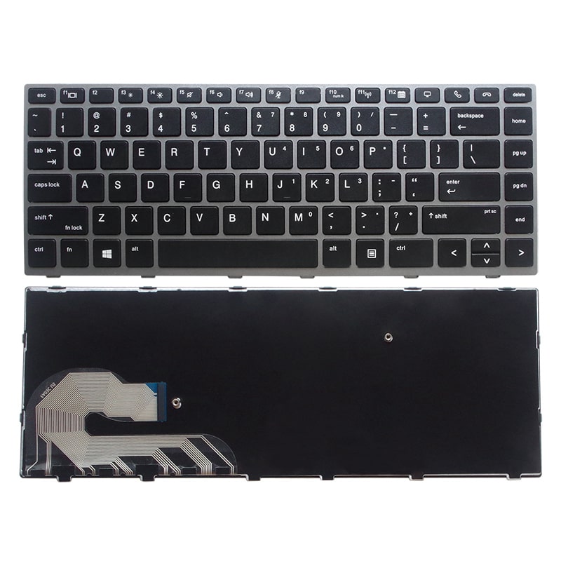 Techie Laptop Keyboard for HP EliteBook 840 G5, 846 G5, 840 G6, Black Silver Frame with Backlit &amp; Without Mouse