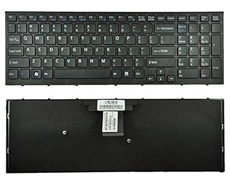 Techie Laptop Keyboard for Sony Vaio VPC-EB, VPC-EB100C, VPC-EB12EG/BI, VPC-EB15FA/W, VPC-EB19 Series with Frame Black