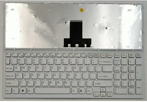 Techie Laptop Keyboard for Sony Vaio VPC-EB, VPC-EB100C, VPC-EB12EG/BI, VPC-EB15FA/W, VPC-EB19 Series with Frame White