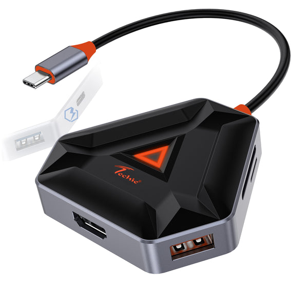 Simplify Your Connectivity with Techie TC Connect 6-in-1 Hub – Dual USB 3.0, 4K HDMI, SD/MicroSD & 100W Type-C PD for Laptop, PC, Mac