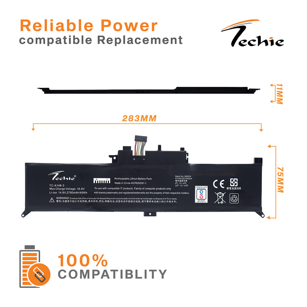 Techie Compatible Battery Lenovo Thinkpad Yoga 260 - 00HW026, 00HW027, ThinkPad Yoga 370, Yoga X380 Series Laptops (2700mAh, 4-Cell)