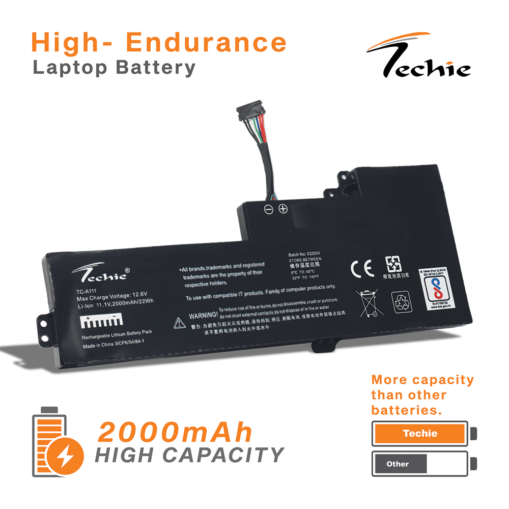 Techie Compatible Battery for Lenovo 01AV419 - 01AV420, 01AV421, 01AV489 ThinkPad T480, T470 Laptops (2000mAh, 3-Cell)