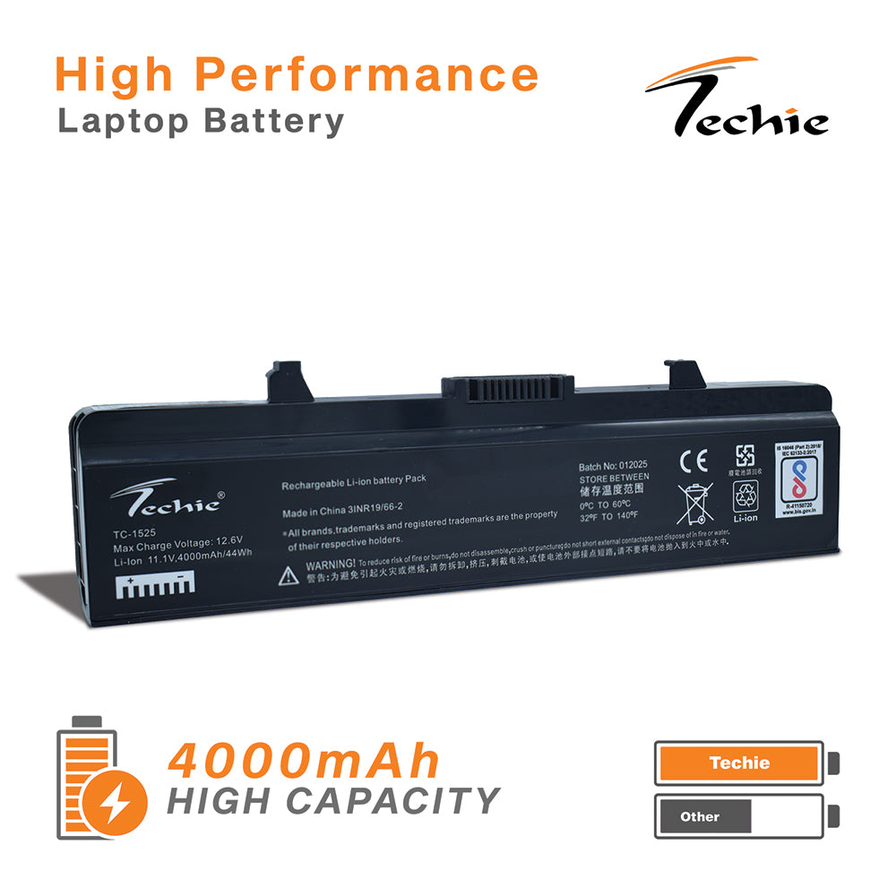 Techie Compatible Battery for Dell 1525 - Inspiron 1526, 1545, 1546, Vostro 500 Laptops (4000mAh, 6-Cell)