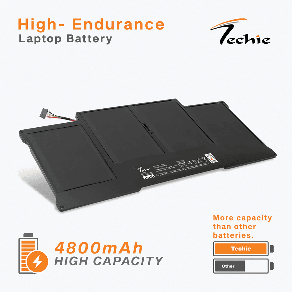 Techie Compatible Battery for Apple A1405 - MacBook Air 13.3 inch A1466 A1369 A1496 Laptops (4800mAh, 4-Cell)