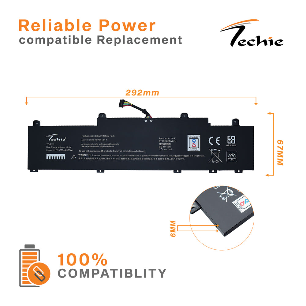 Techie Compatible Battery for Lenovo L22M3P70 – ThinkPad L14 GEN 4 & ThinkPad L15 GEN 4 Series Laptops (4750mAh, 3-Cell)