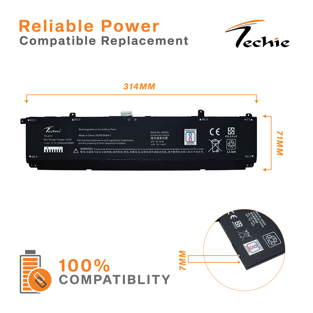 Techie Laptop Battery For HP WK06, WK06XL, VICTUS 16-S00, Omen 16-B, Omen 16-C, Omen 17-CK Series Laptops (5200mAh, 6-Cell)