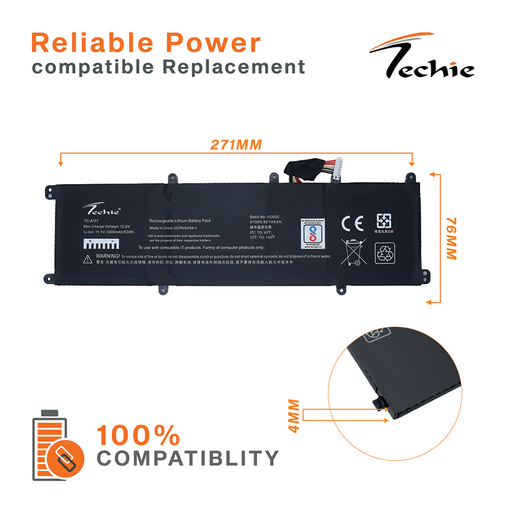 Techie Compatible Battery for Asus C31N1622 – ZenBook UX530UQ & ZenBook UX530UX Series Laptops (3400mAh, 3-Cell)