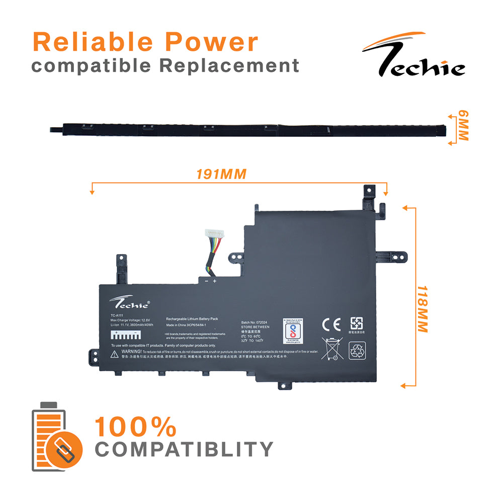 Techie Battery for Asus B31N1842, VivoBook 15 M513UA-BQ002T, X513IA, X513EA Laptops (3600mAh, 3-Cell)