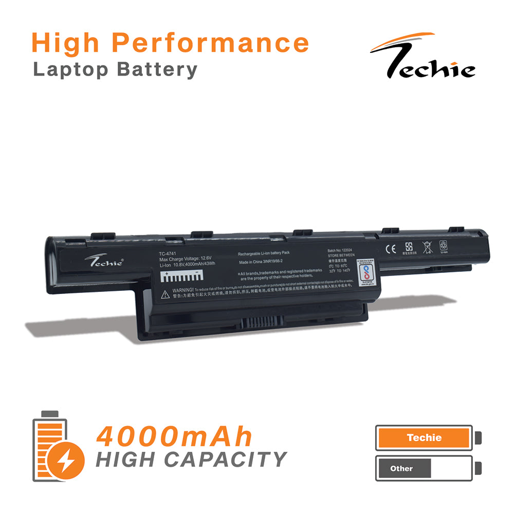Techie Compatible Battery for Acer 4741 - Aspire 4771, 5741, 5750G Laptops (4000mAh, 6-Cell)