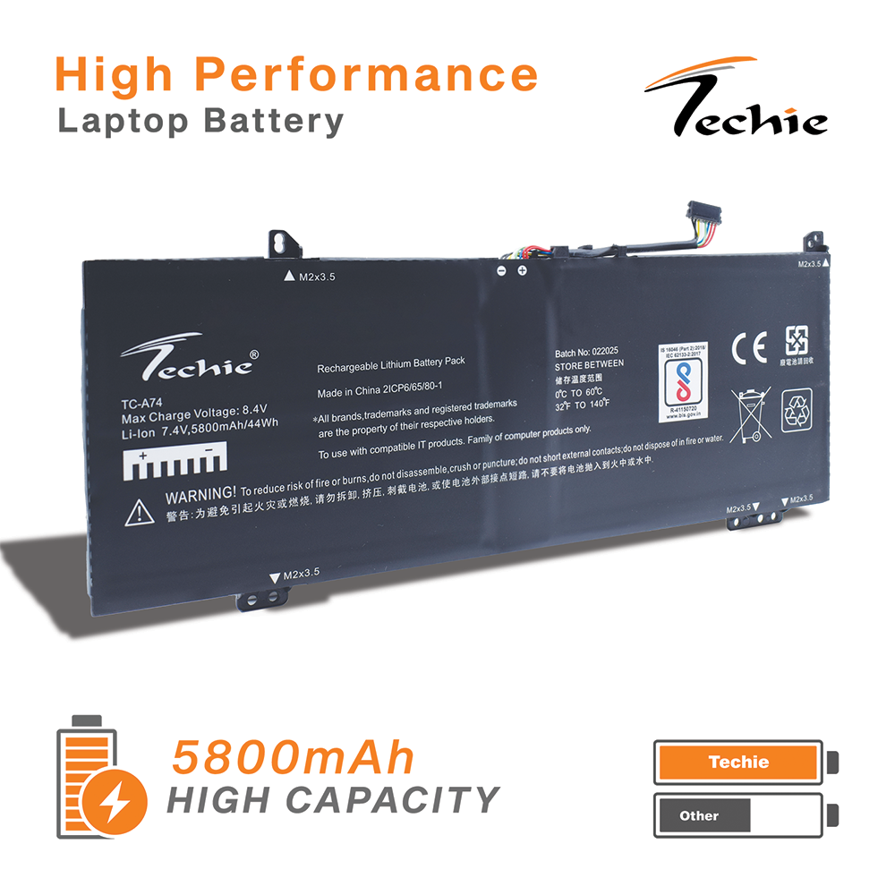 Techie Compatible Battary for Lenovo Ideapad 530S-15IKB - 530S-14ARR, Flex 6-14IKB, Yoga 530-14IKB, L17C4PB0 Laptops (5800mAh, 4-Cell)