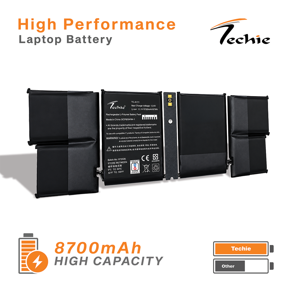 Techie Compatible Battery for Apple A2527 - MacBook Pro 16-inch M1 PRO/MAX, MacBook Pro M1/M2 MAX/PRO, A2485, A2780 Laptops (8700mAh, 6-Cell)