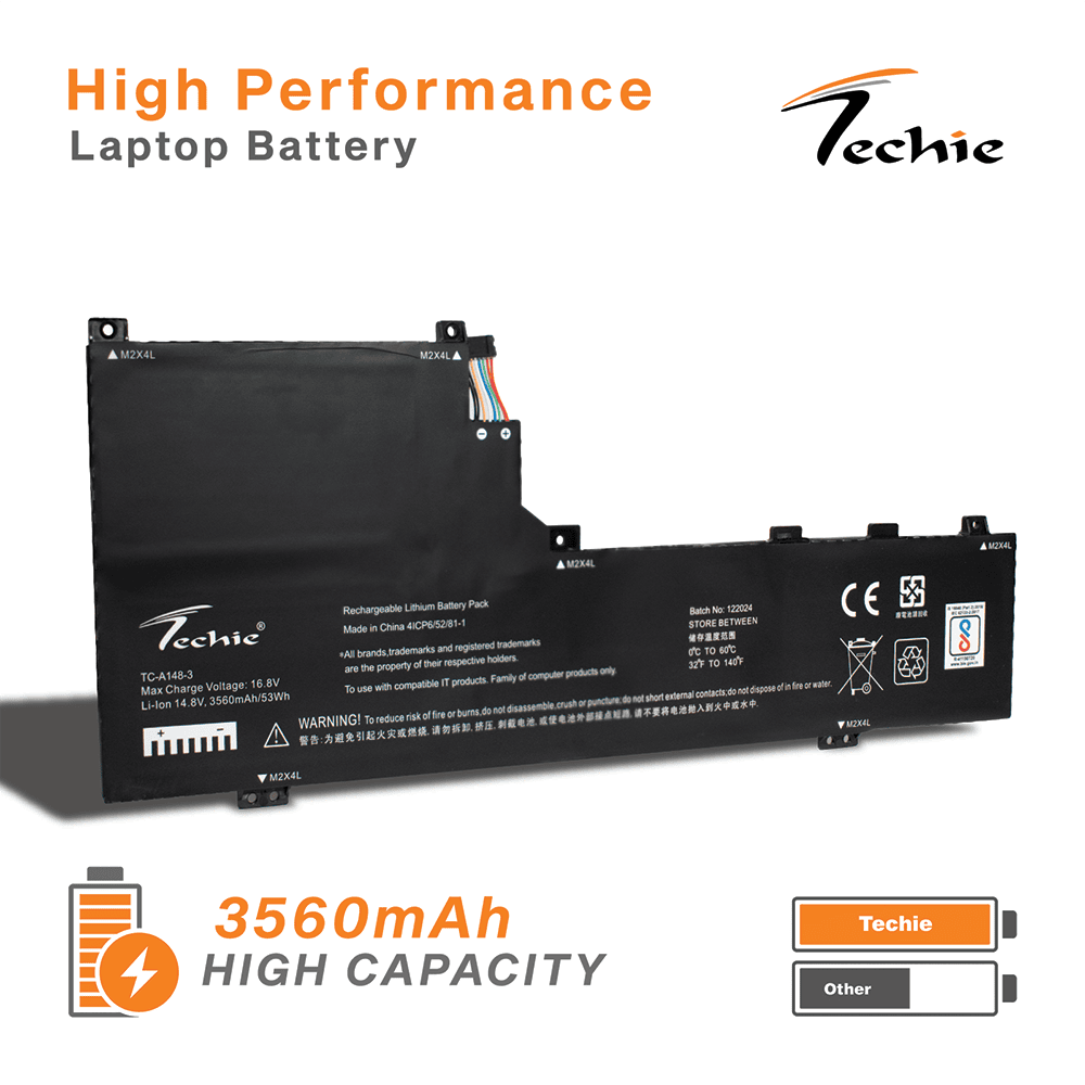 Techie Laptop Battery for Lenovo L19M4PD2, IdeaPad S740-14IIL, YOGA S740-14IIL Laptops (3560mAh, 4-Cell)
