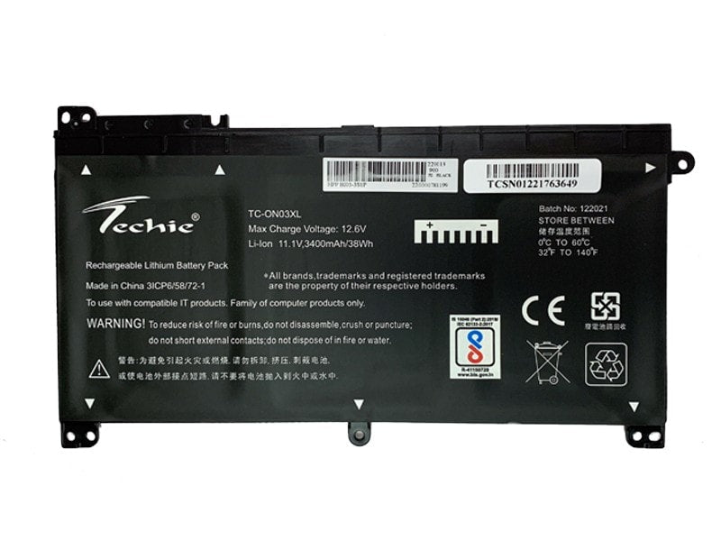 Techie Compatible Battery for HP ON03xl - B103XL, BIO3XL, Stream 14-DS, 14-CB, 14-AX, Pavilion X360 13-U104TU Laptops (3400mAh, 3-Cell)