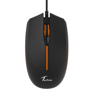Techie Edge Wired Mouse Black | 4D Ergonomic | Adjustable DPI 800–2400 | 1.5m Cable