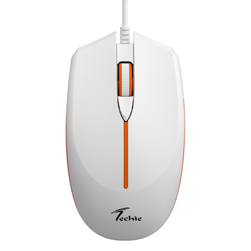 Techie Edge Wired Mouse White | 4D Ergonomic | Adjustable DPI 800–2400 | 1.5m Cable