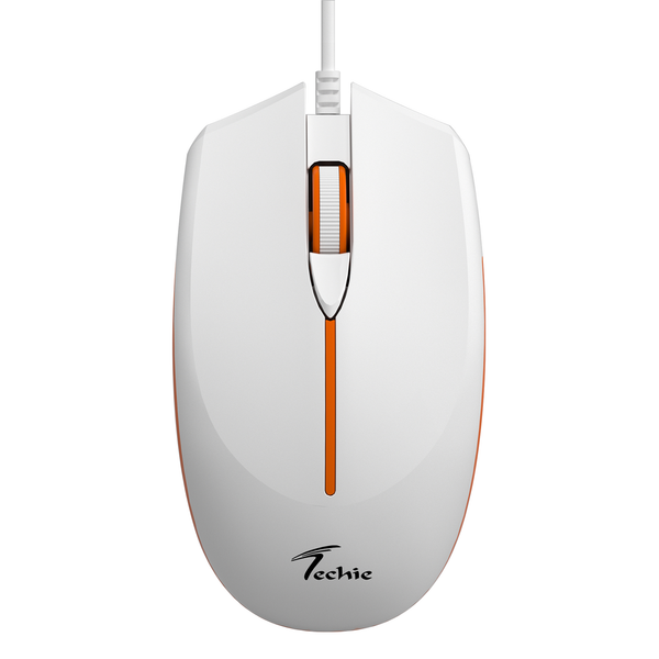 Techie Edge Wired Mouse White | 4D Ergonomic | Adjustable DPI 800–2400 | 1.5m Cable