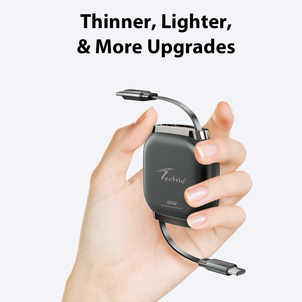 Techie 60W PD Type-C to C Retractable Charging Cable