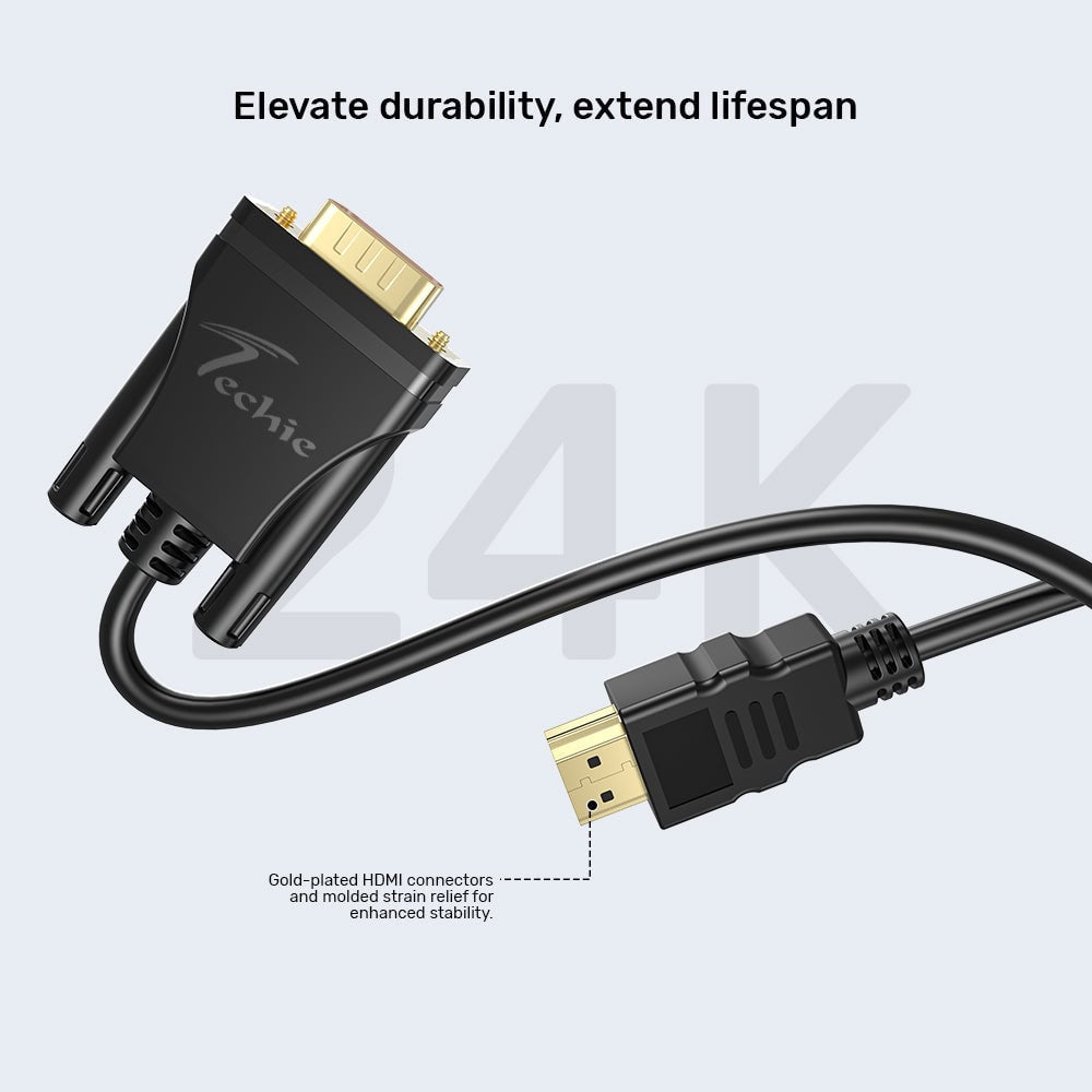 Techie HDMI To VGA Cable 1080P (1.5M)