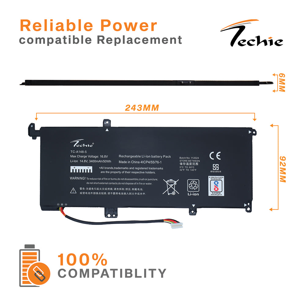 Techie Compatible Battery for HP MB04XL - MB04055XL, MBO4XL Laptops (3400mAh, 4-Cell)