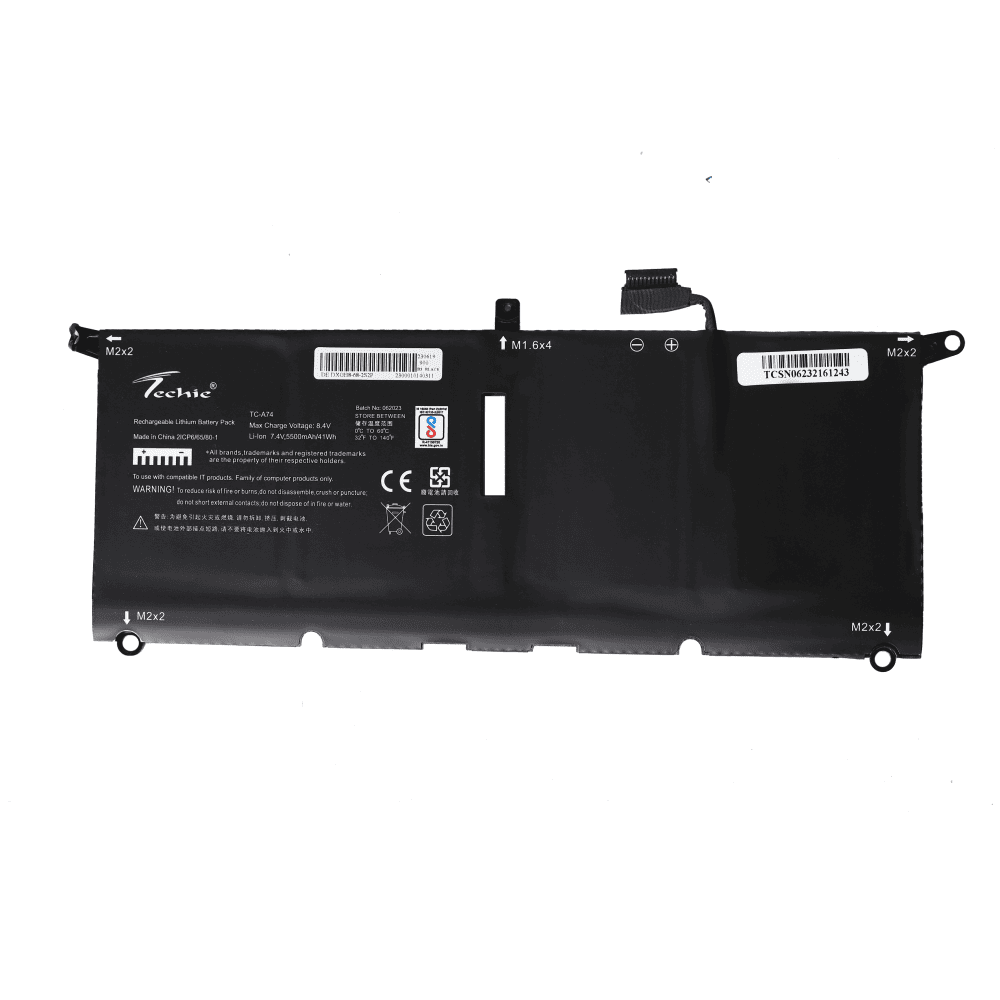 Techie Compatible Battery for Dell XPS13-9370 - XPS 13 2018, 0H754V, G8VCF Laptops (5500mAh, 4-Cell)