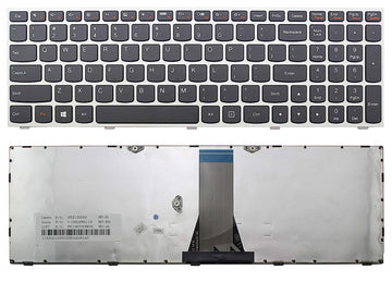 Techie Laptop Keyboard for Lenovo Z50, Z50-70, Z51, Z51-70, Z70, Z70-80 With Silver Frame