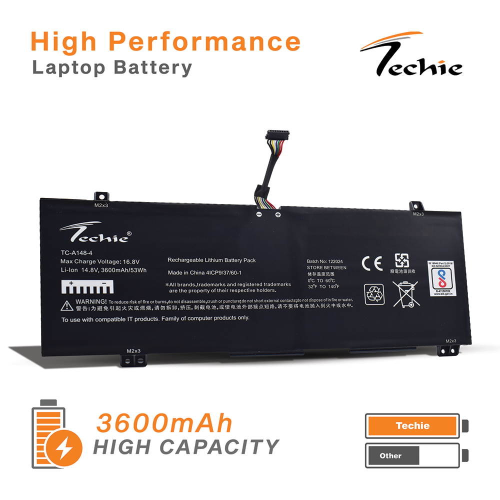 Techie Compatible Battery for Lenovo L18M4PF3 - ideapad C340-14APi, L18C4PF4, L18C4PF3 Laptops (3600mAh, 4-Cell)