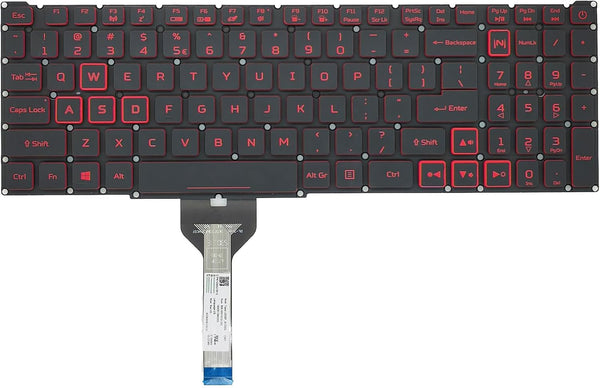 Techie Laptop Keyboard for Acer Nitro 5 AN515-55, AN515-56, AN515-57, AN515-58, AN515-45,AN517-52 Backlight With Red Key