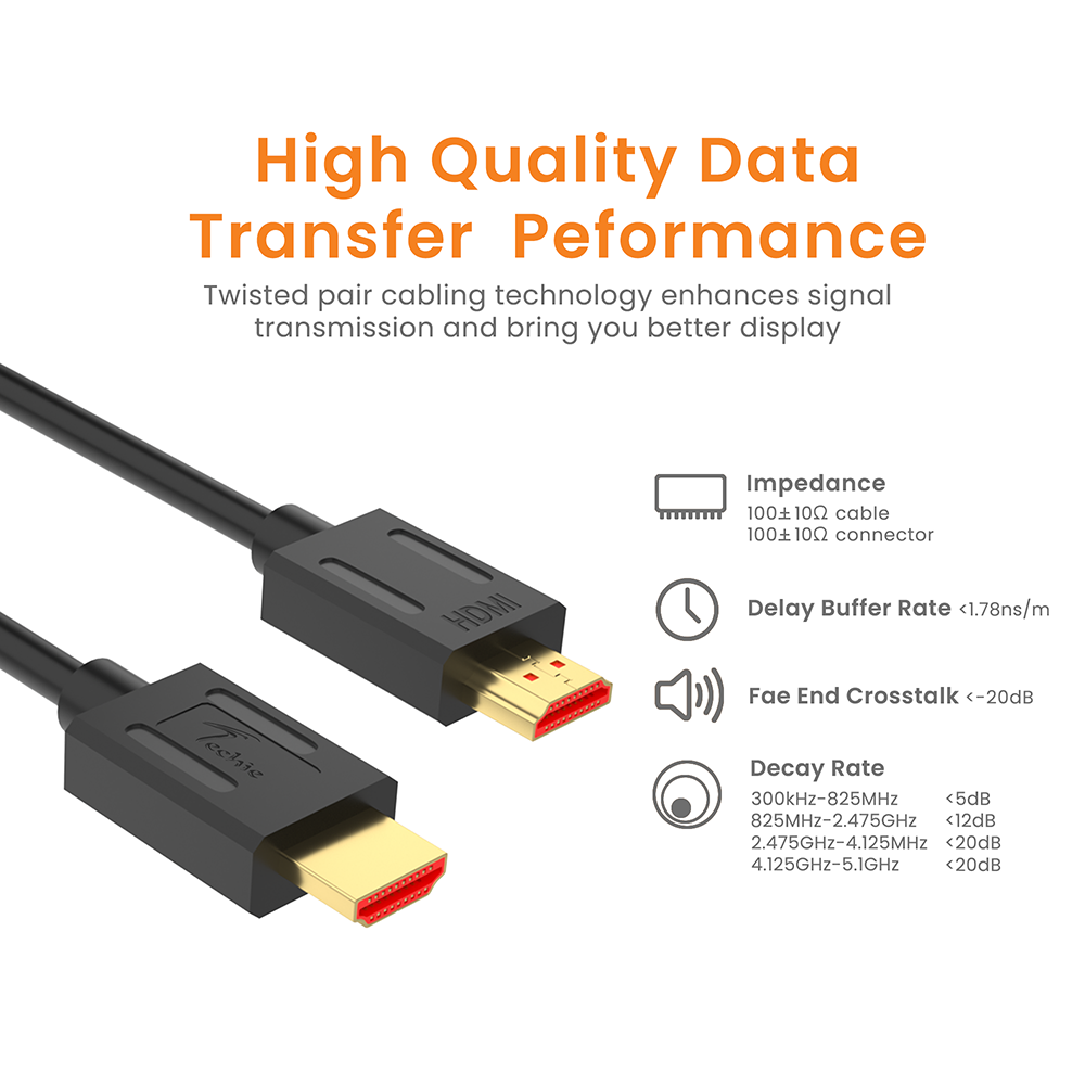 Techie 4K 60Hz High Speed HDMI Cable – 5M | 18Gbps | HDR, ARC