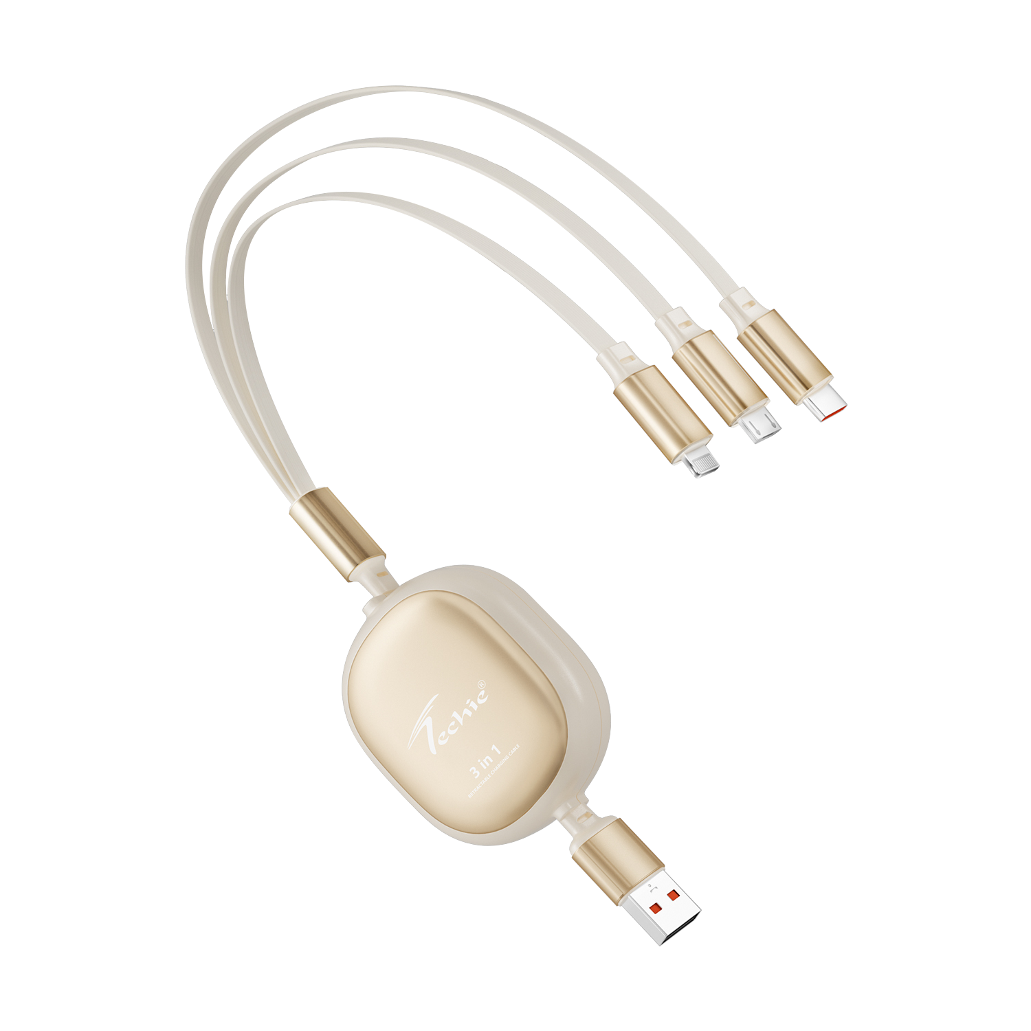 Techie 3-in-1 Retractable Charging Cable (Type-C | Lightning | Micro-USB)