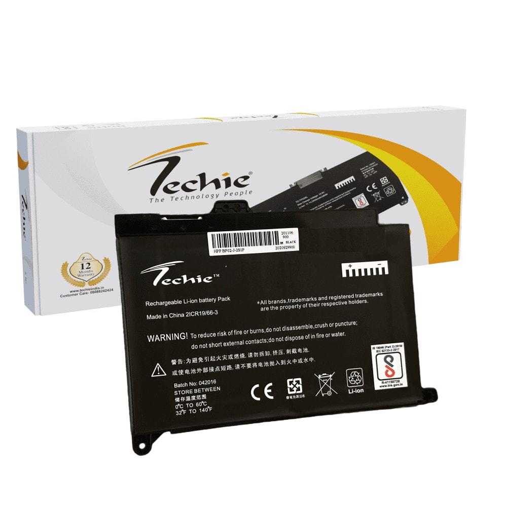 Techie Compatible Battery for HP BP02XL - Fits BPO2XL, HP 15-AU, HP 15-AW Series Laptops (4500mAh, 2-Cell)