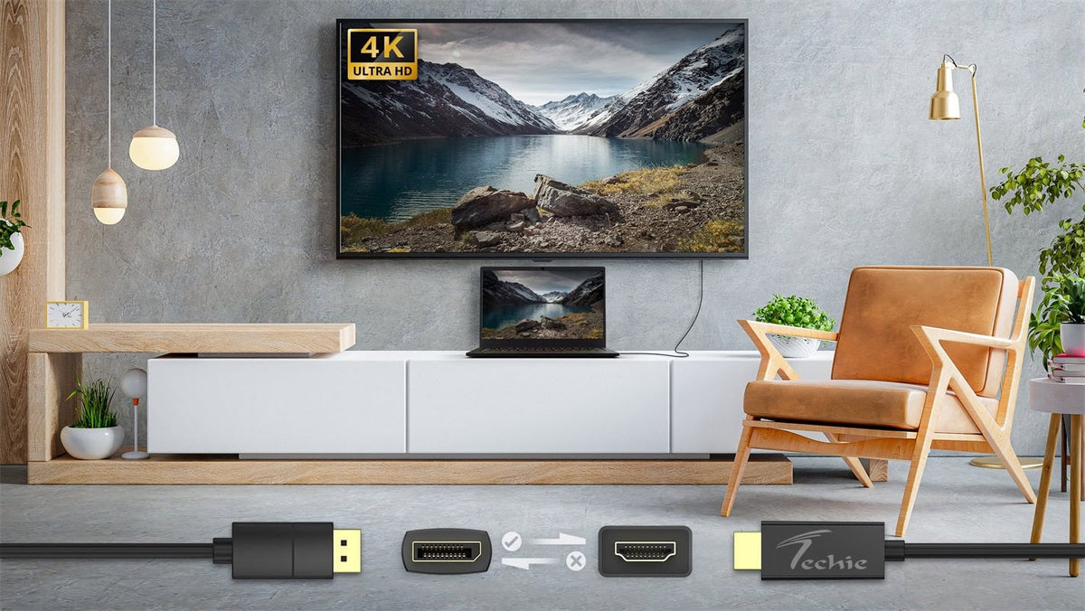 Techie DisplayPort to HDMI 4K Cable 1.8M