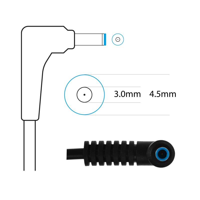 Techie 45W HP Laptop Charger (19.5V, 2.31A) 4.5*3.0MM