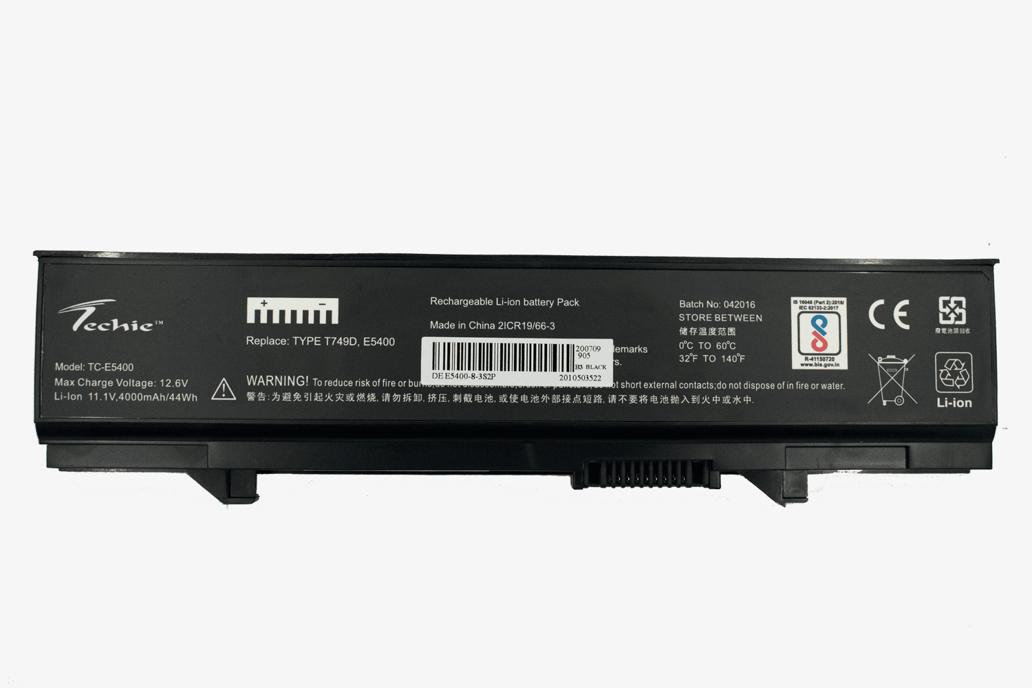 Techie Compatible Battery for Dell E5400 - Latitude E5500, E5410, E5510 Series Laptops (4000mAh, 6-Cell)