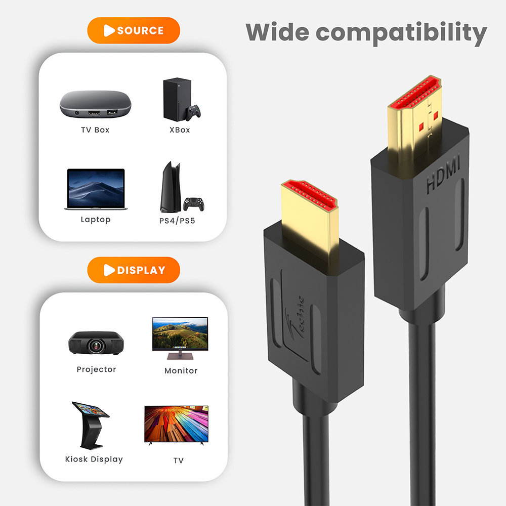 Techie 4K 60Hz High Speed HDMI Cable – 15M | 18Gbps | HDR, ARC