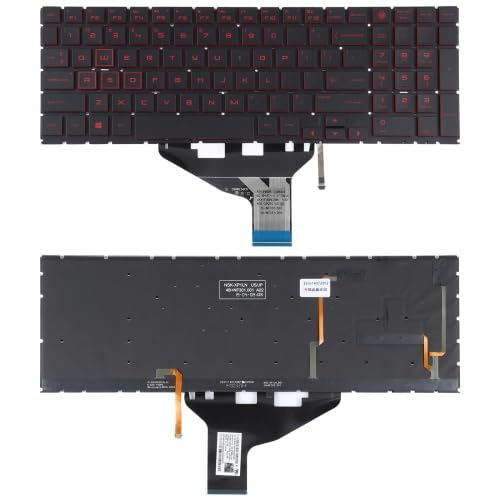 Techie Laptop Keyboard for HP Omen 15-DC, 15-DC1018ca, 15-DH, 15-DH002NR, 15-DH0161T With RGB Backlight and Red Keys