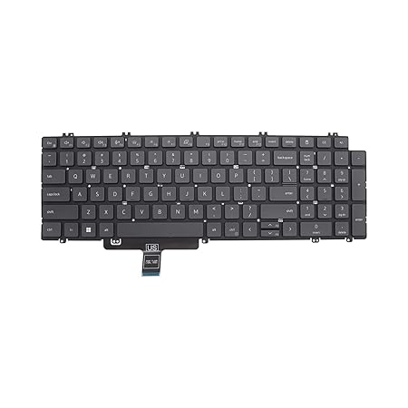 Techie Laptop Keyboard for Dell Precision 3560, 3570, 3561, 3571, 3581, 7670, Latitude 5520, 5530, 5540 Without Backlight