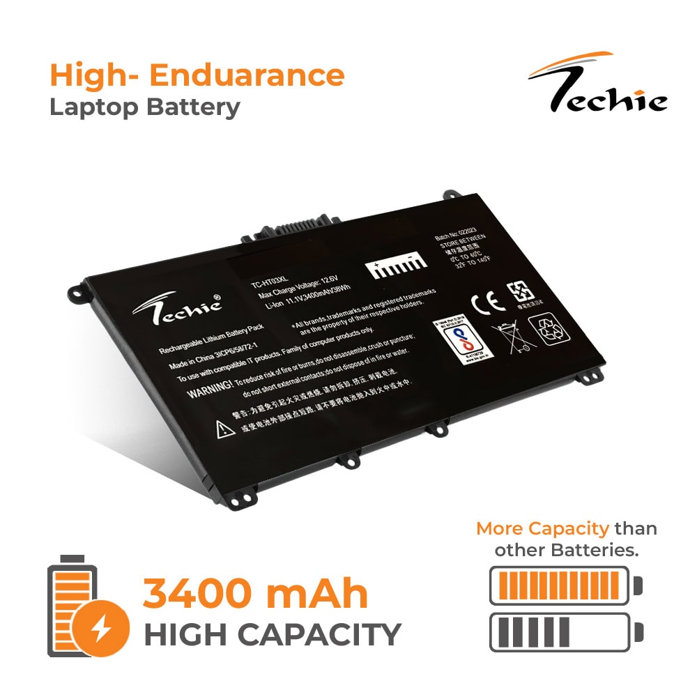 Techie Laptop Battery for HP HT03XL - 3400mAh 3-Cell for Pavilion 17-BY0152UR