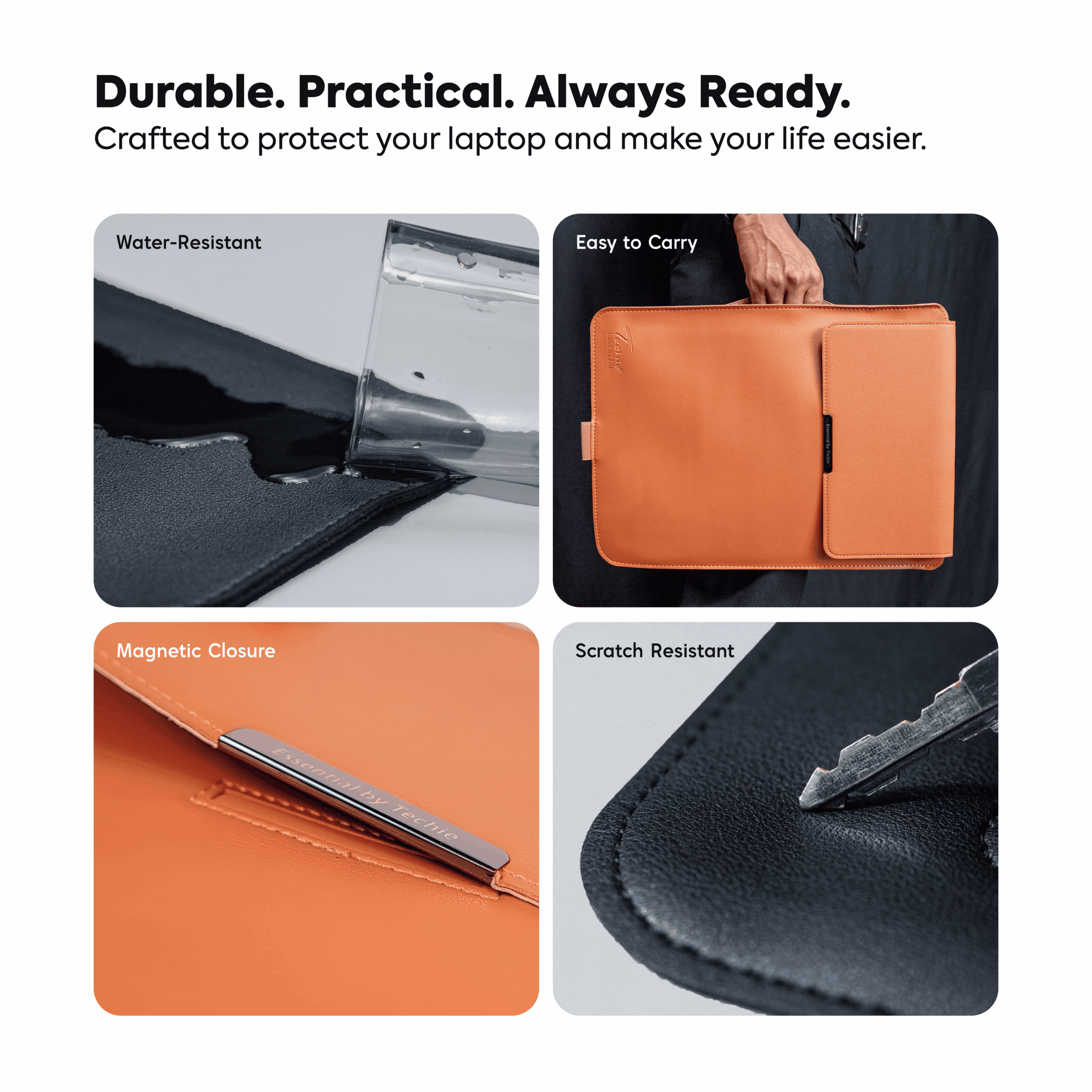 Techie 3-in-1 Multifunctional Laptop Sleeve with Stand & Mouse Pad - 13/14"