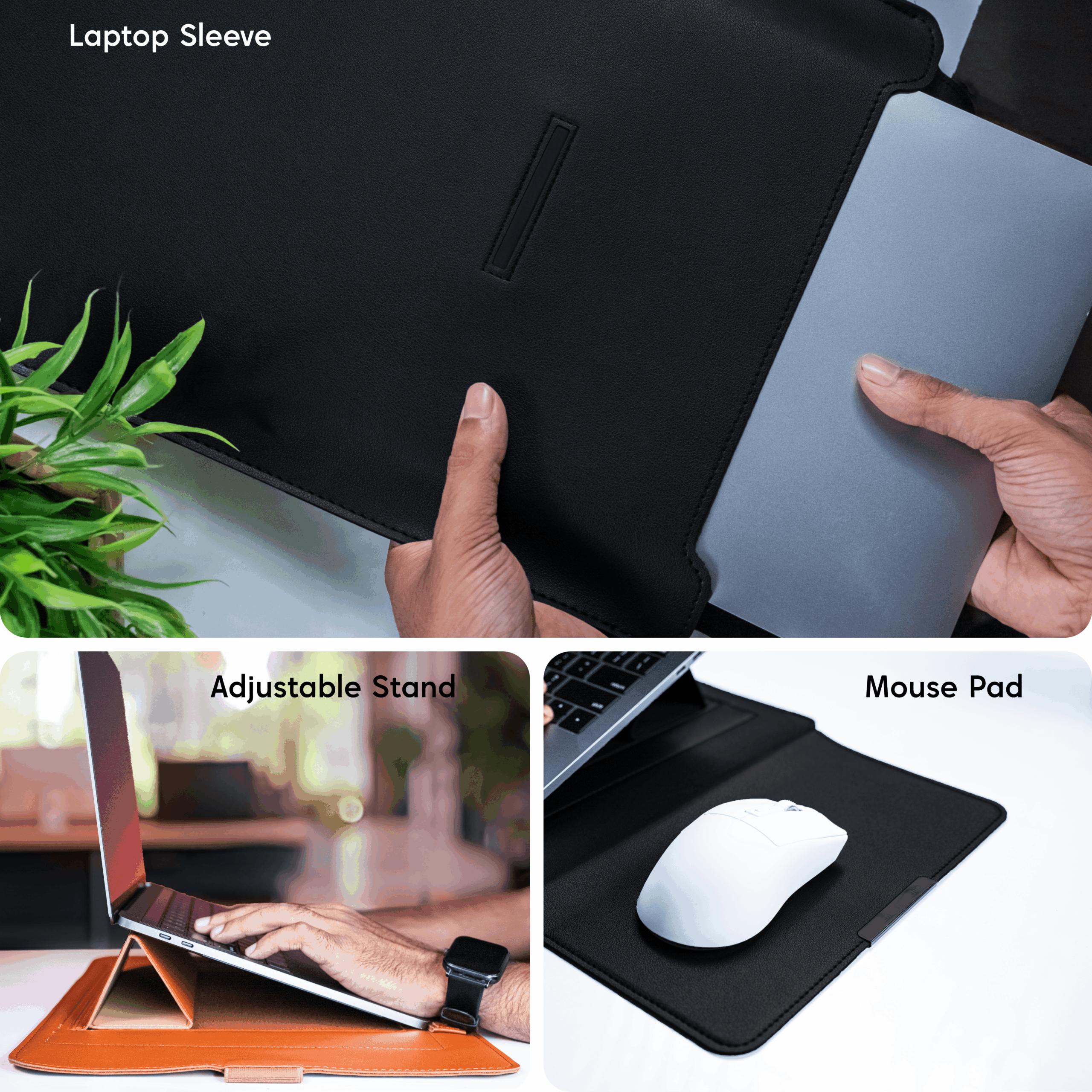 Techie 3-in-1 Multifunctional Laptop Sleeve with Stand & Mouse Pad - 13/14"