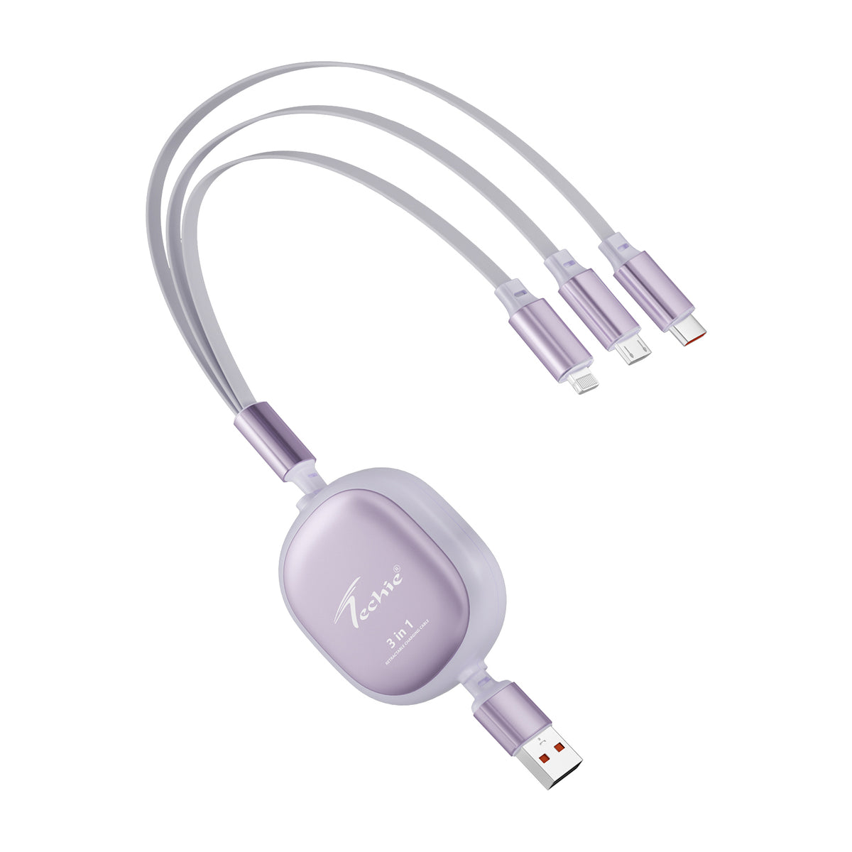 Techie 3-in-1 Retractable Charging Cable (Type-C | Lightning | Micro-USB)