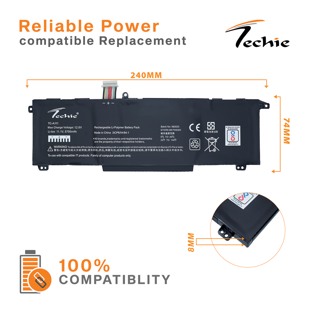 Techie Battery for HP SD06XL – HP Omen 15-EK0001NJ, EK0001SF, EK0005NJ, EN1044AX, Series Laptops (5700mAh, 6-Cell)