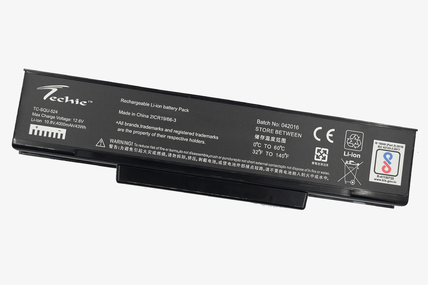 Techie Compatible Battery for HCL SQU524-1 - SQU-524, SQU-528, SQU-503 Laptops (4000mAh, 6-Cell)