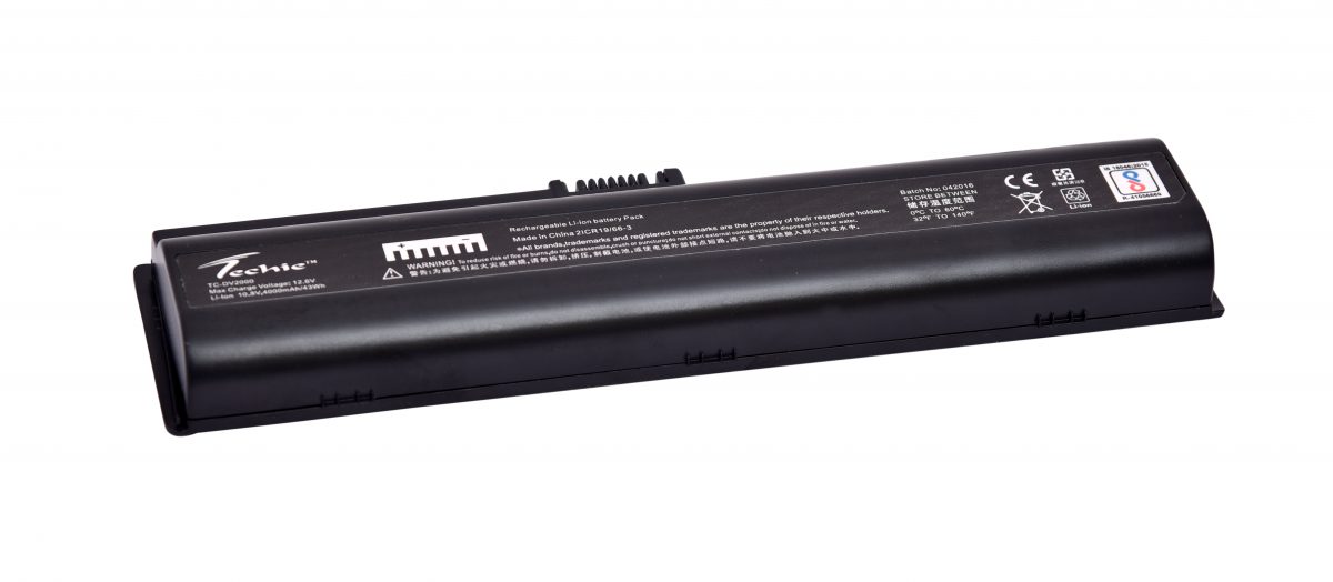 Techie Compatible HP DV2000 Battery for HP Pavilion DV2000 Series, Pavilion DV2300 Series, Pavilion DV2400 Series laptops.