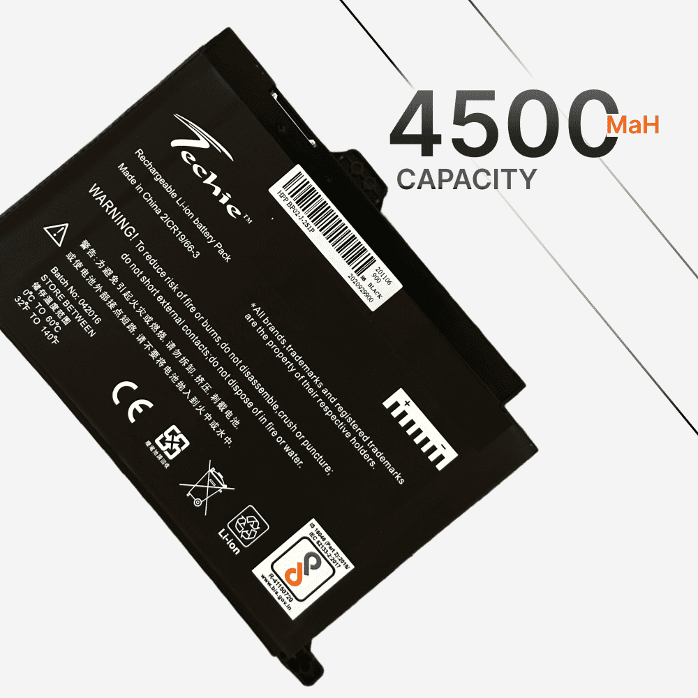 Techie Compatible Battery for HP BP02XL - Fits BPO2XL, HP 15-AU, HP 15-AW Series Laptops (4500mAh, 2-Cell)